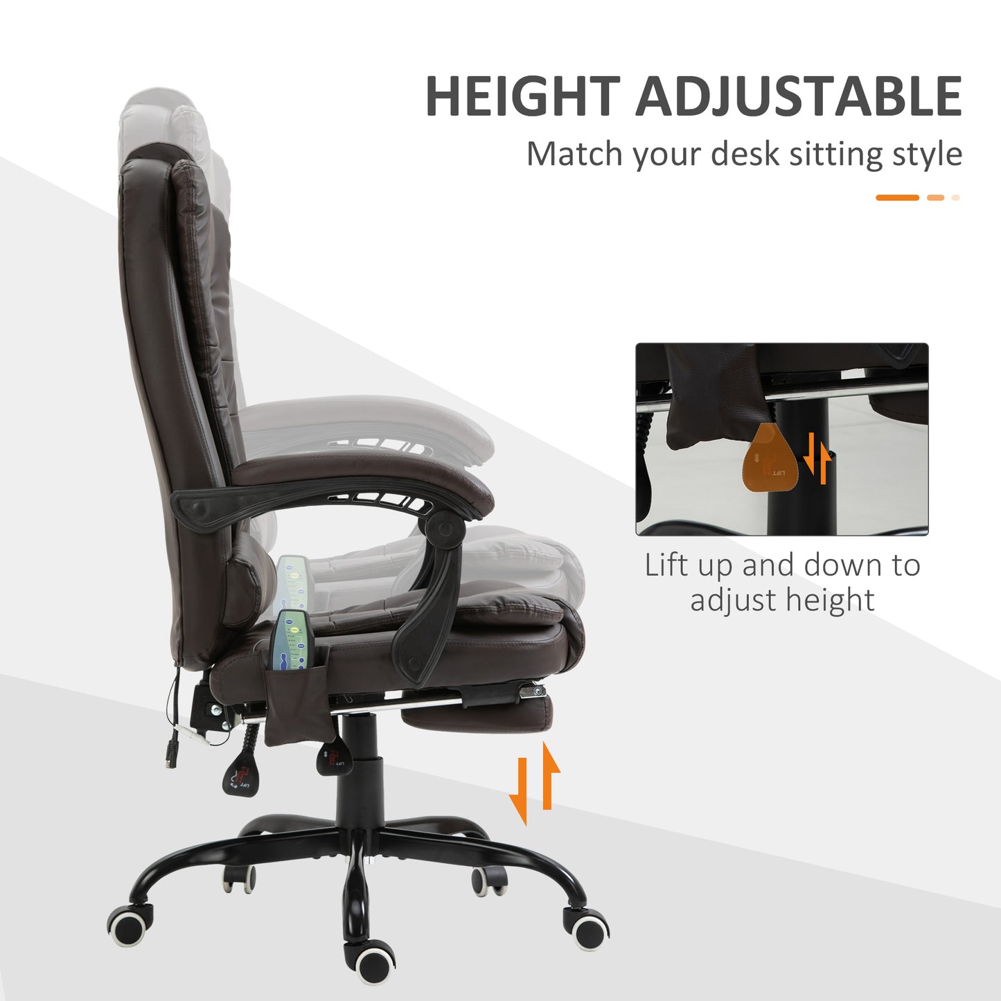 7-Point Vibrating Massage Office Chair High Back Massaging Office Desk Chair with Lumbar Support