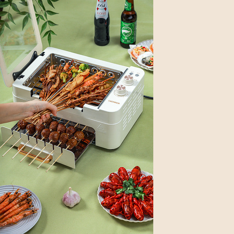 Barbecue Skewer Automatic Rotation Of Household Double-layer Smokeless