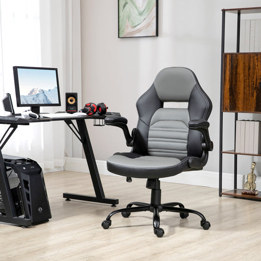 PU Leather Gaming Chair with Flip-up Armrests