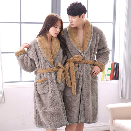 Nightgown Women Autumn And Winter Coral Velvet Bathrobe